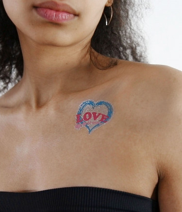 Glitzertattoo Love