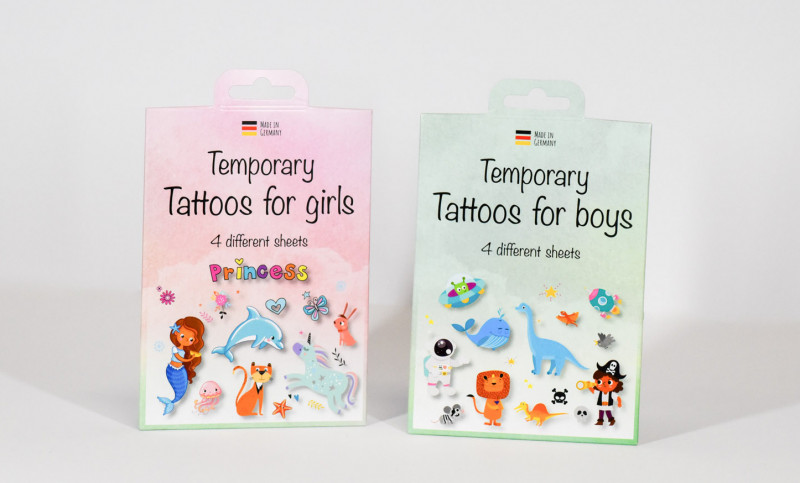 Umschlagverpackung temporäre Tattoos