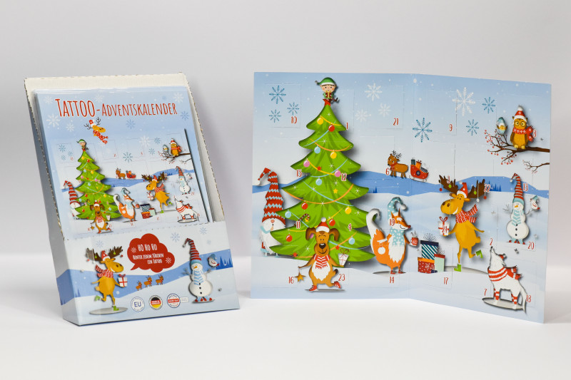 Temporäre Tattoos Adventskalender